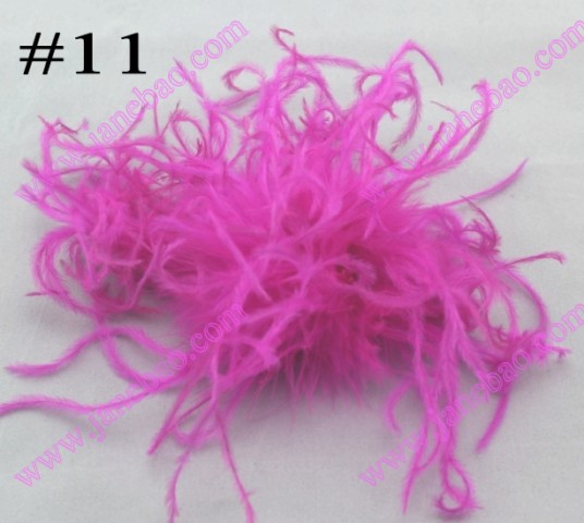 5'' curly feather hair bows